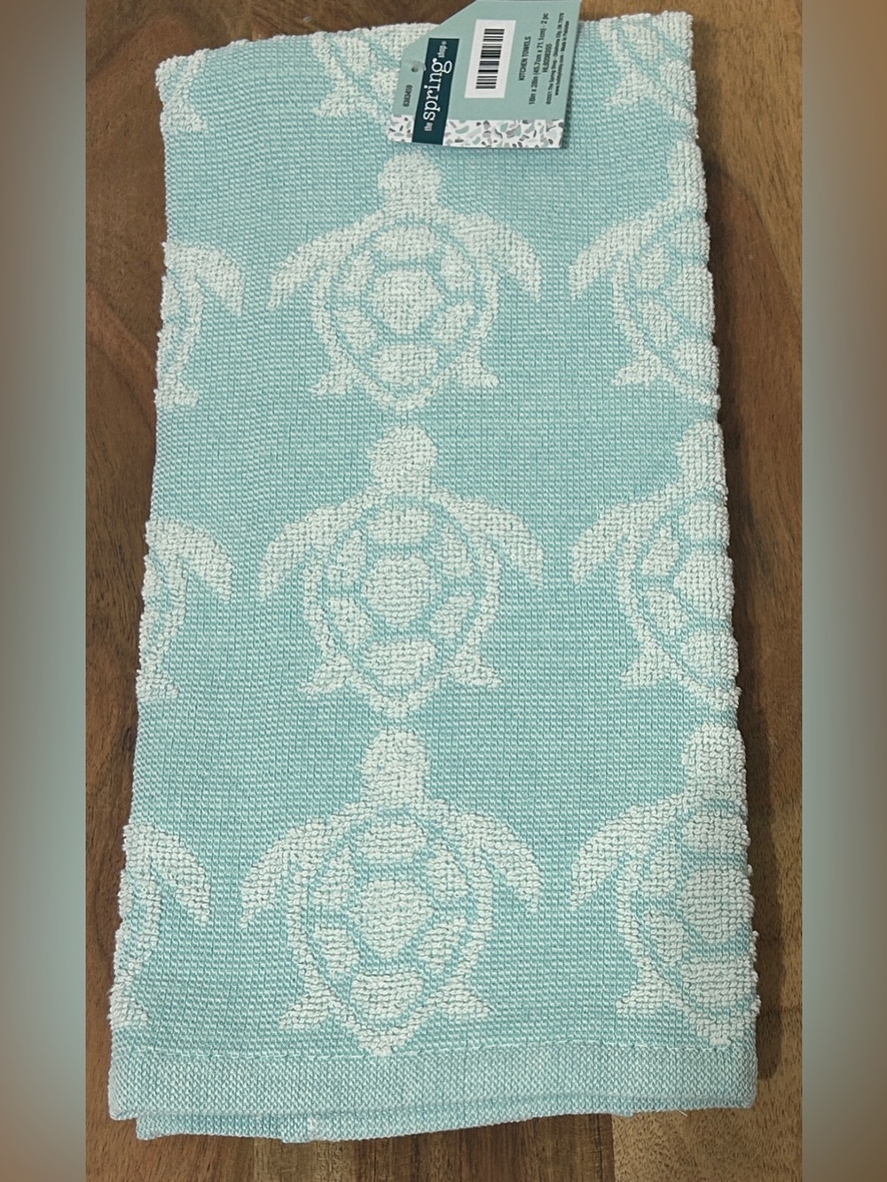 NEW Coastal Sea Turtles Kitchen Dish Towels Aqua Blue Hobby Lobby Set of 2